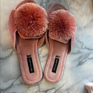 Cozy Pink Pom-Pom Slippers